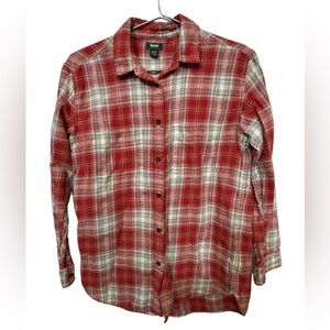 Vintage High End ROOTS Canada Red & White Plaid Women’s XS Shirt MINTY